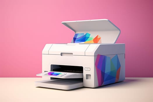 Printer paper mockup. Color button. Generate Ai