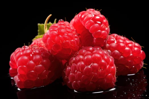 Raspberry background. Jam taste diet. Generate Ai