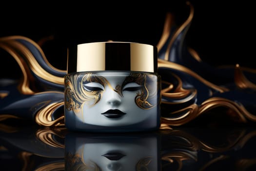 Closeup photo of face cream product. Skin care beauty cosmetics gel. Generate ai