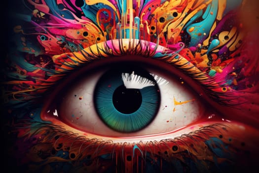 Colorful eye art. Modern artwork. Generate Ai