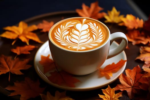 Pumpkin spice late aroma cup. Spiced rustic. Generate Ai