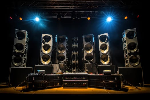 Professional sound system. Electronic audio. Generate Ai