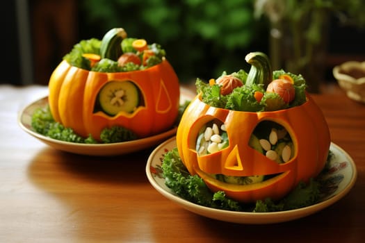 Pumpkin ground veggies. Organic harvest. Generate Ai