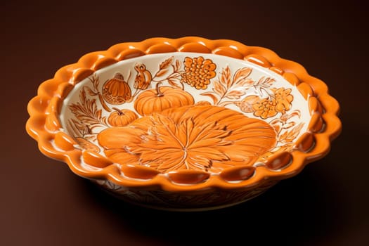 Spiced Cooking pumpkin pie. Autumn fall. Generate Ai