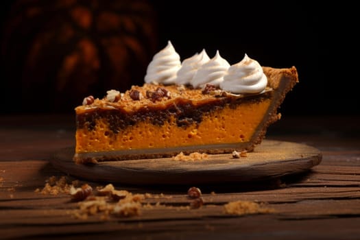 Rich Cooking pumpkin pie. Autumn fall. Generate Ai