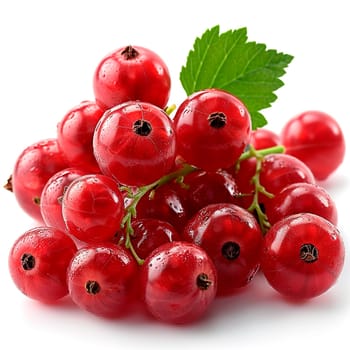 Red currant berry on a white isolated background AI generated image