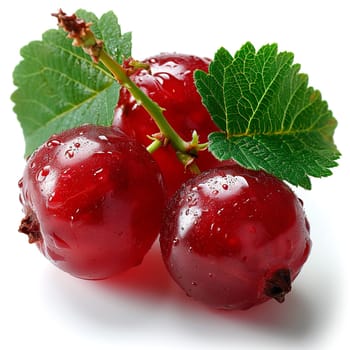 Red currant berry on a white isolated background AI generated image