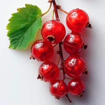 Red currant berry on a white isolated background AI generated image