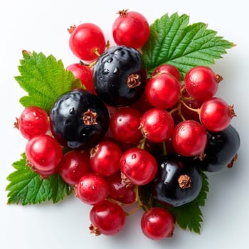 Red currant berry on a white isolated background AI generated image