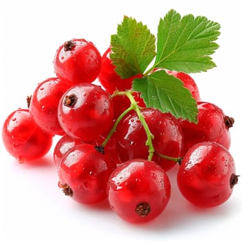 Red currant berry on a white isolated background AI generated image