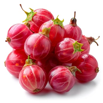 Gooseberries on a white isolated background AI generated image