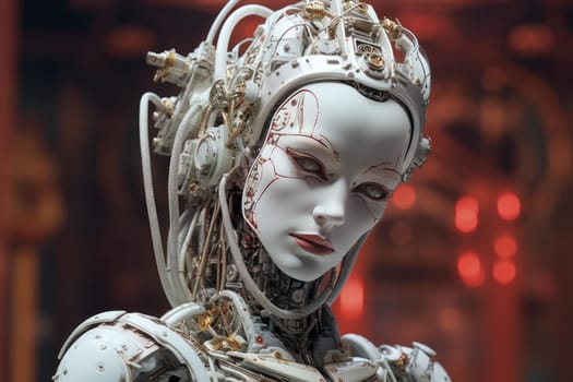 Queen girl robotic. Woman machine. Generate Ai