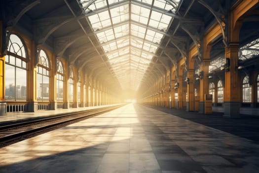 Railway station mockup. Modern transport. Generate Ai