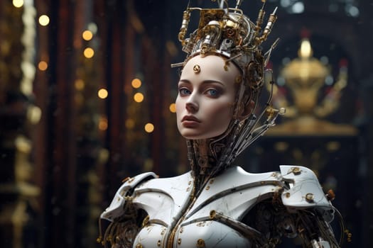 Queen robotic. Ai fiction tech. Generate Ai