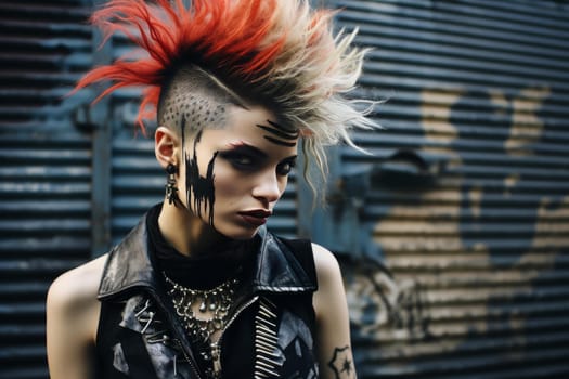 Band rock punk. Rocker stage. Generate Ai
