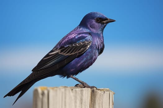 Purple martin bird. Avian adult flying. Generate Ai