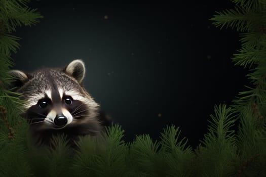 Adorable Raccoon animal baby. Forest mammal. Generate Ai