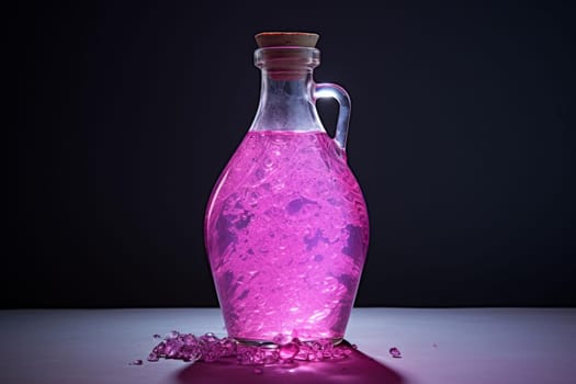 Purple pink bottle. Nature health. Generate Ai