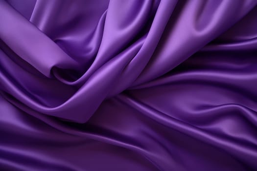 Purple silk textile. Satin design. Generate Ai
