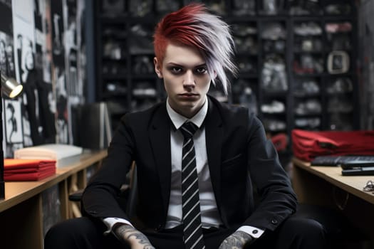 Punk business teenager. Star rock. Generate Ai