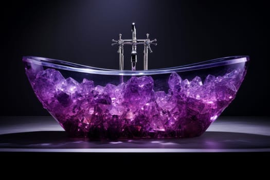 Crystal bathtub. Salt bath perfume. Generate Ai