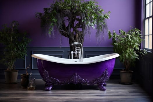 Crystal bathtub royal. Creative natural beauty. Generate Ai