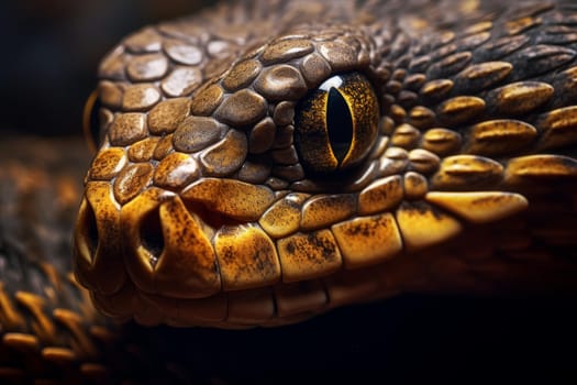 Phyton snake macro. Pet predator. Generate Ai