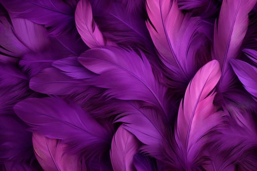 Purple feathers. Pattern bird color. Generate Ai