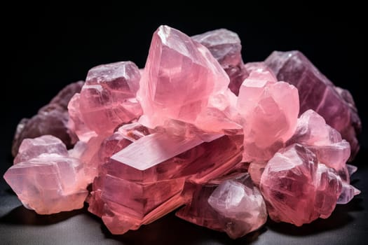 Quartz stones pink background. Decoration spa. Generate Ai