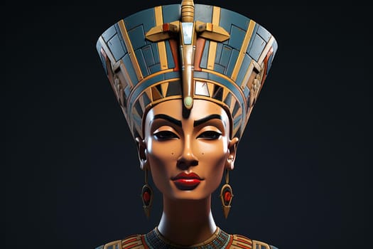 Queen nefertiti. Beauty old portrait. Generate Ai