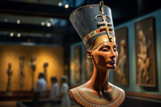 Queen nefertiti beauty. History woman. Generate Ai