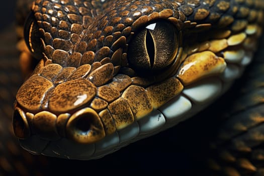 Phyton snake closeup. Predator reptile. Generate Ai