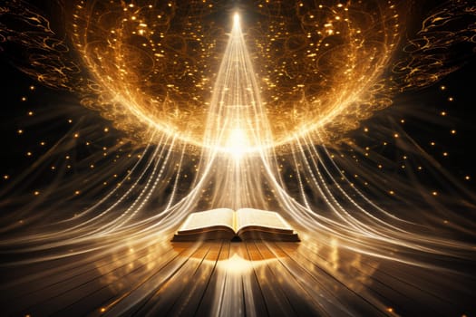 Holy quran rays. Light prayer. Generate Ai