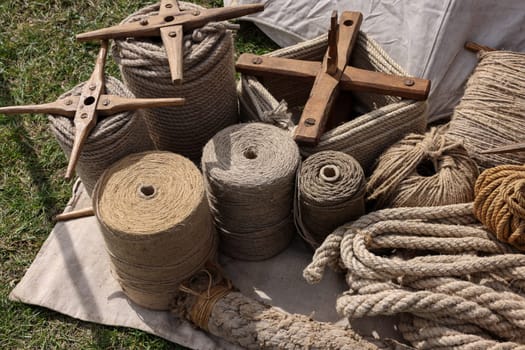 coils of ropes made in the traditional way from natural materials