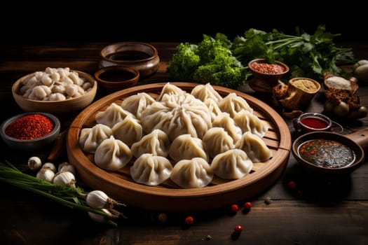 Raw dumpling. Organic dinner fresh. Generate Ai