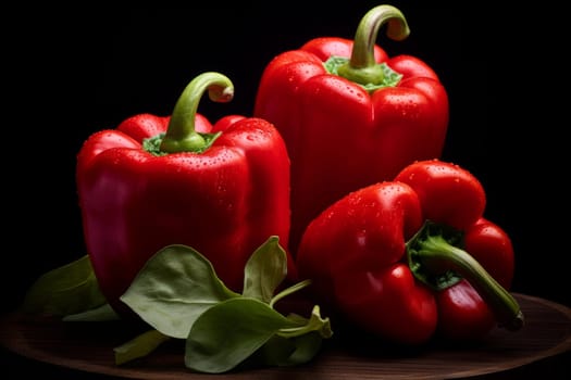 Red bells peppers. Sweet food. Generate Ai