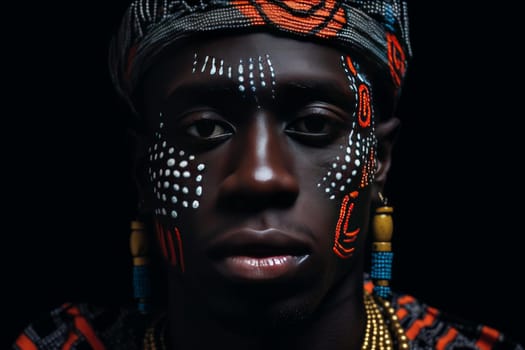 African rapper portrait urban. Model man. Generate Ai