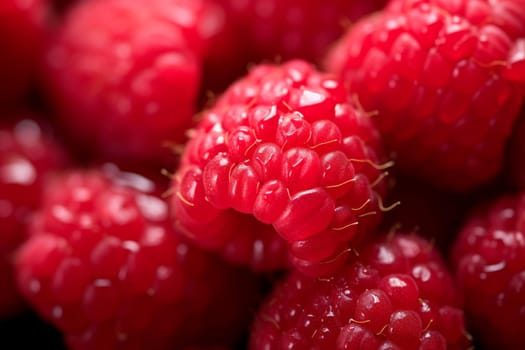 Raspberry background. Brush fresh texture. Generate Ai