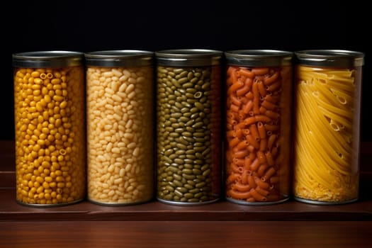 Raw cereals grains in jar. Whole bean. Generate Ai