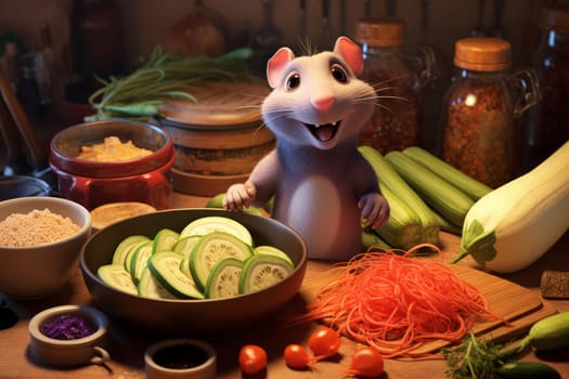 Fresh ratatouille food. Vegan recipe. Generate Ai