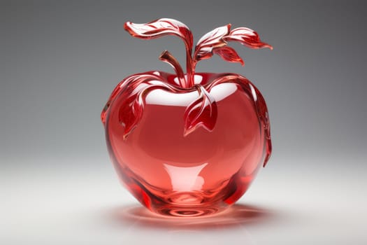 Red apple glass. Ripe juicy. Generate Ai