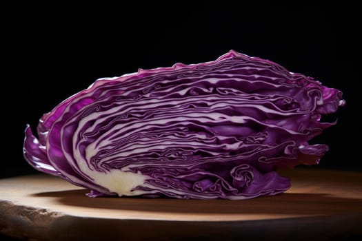 Chopped red cabbage slice diet. Leaves tasty. Generate Ai