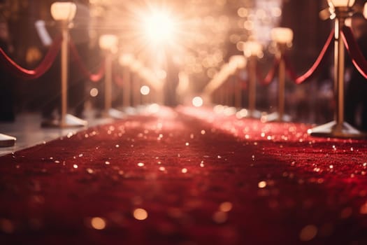 Red carpet blurred shine. Award festival. Generate Ai