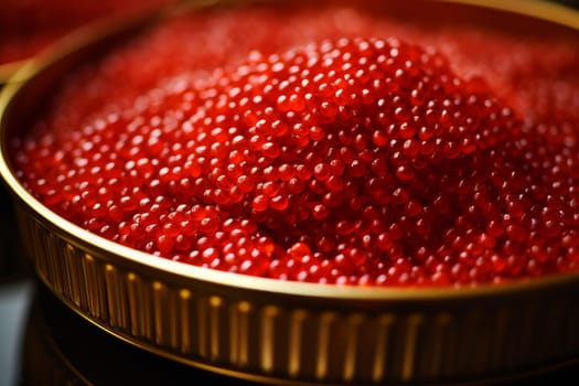 Red caviar. Orange food dish. Generate Ai
