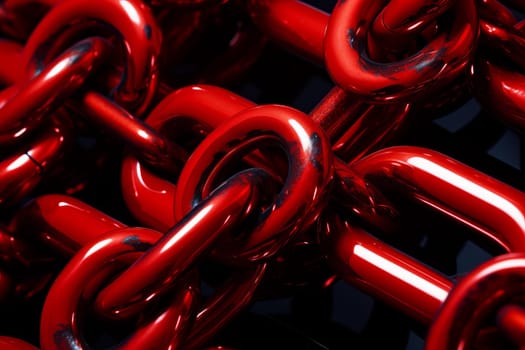 Red chain texture. Abstract design metal. Generate Ai