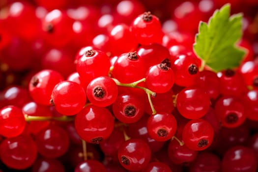 Red currant berries closeup. Diet food. Generate Ai