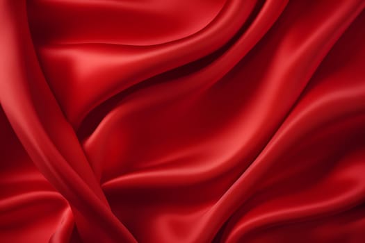 Red silk background. Satin fabric. Generate Ai