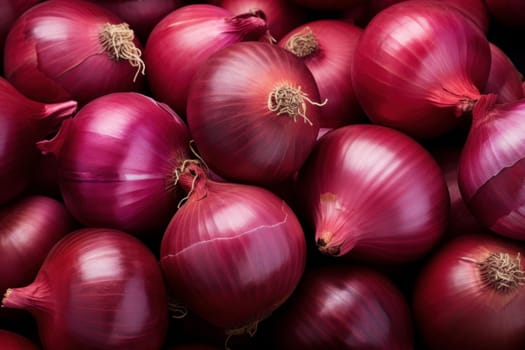 Red onions. Food harvest plant. Generate Ai