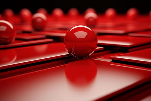Red spheres geometry couple. Passion life. Generate Ai
