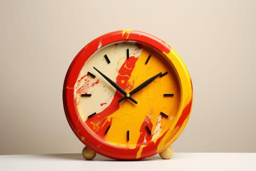Yellow alarm clock. Timer alert. Generate Ai